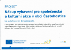 Nákup vybavení pro společenské a kulturní akce